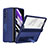 Funda Bumper Lujo Cuero y Plastico Mate Carcasa Z06 para Samsung Galaxy Z Fold2 5G Azul