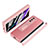 Funda Bumper Lujo Cuero y Plastico Mate Carcasa Z07 para Samsung Galaxy Z Fold2 5G Oro Rosa