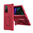 Funda Bumper Lujo Cuero y Plastico Mate Carcasa Z08 para Samsung Galaxy Z Fold2 5G Rojo