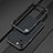 Funda Bumper Lujo Marco de Aluminio Carcasa A01 para Apple iPhone 14 Plus Plata y Negro