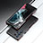 Funda Bumper Lujo Marco de Aluminio Carcasa A02 para Samsung Galaxy S22 Ultra 5G Rojo y Negro