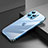 Funda Bumper Lujo Marco de Aluminio Carcasa A06 para Apple iPhone 13 Pro Azul