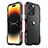 Funda Bumper Lujo Marco de Aluminio Carcasa LF3 para Apple iPhone 14 Pro Max Rojo y Negro