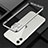 Funda Bumper Lujo Marco de Aluminio Carcasa N01 para Apple iPhone 12 Plata