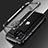 Funda Bumper Lujo Marco de Aluminio Carcasa N01 para Apple iPhone 12 Pro Max Plata y Negro