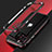 Funda Bumper Lujo Marco de Aluminio Carcasa N01 para Apple iPhone 12 Pro Max Rojo y Negro
