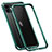 Funda Bumper Lujo Marco de Aluminio Carcasa T02 para Apple iPhone 12 Mini Verde