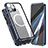 Funda Bumper Lujo Marco de Aluminio Espejo 360 Grados Carcasa con Mag-Safe Magnetic para Apple iPhone 13 Pro Azul