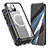 Funda Bumper Lujo Marco de Aluminio Espejo 360 Grados Carcasa con Mag-Safe Magnetic para Apple iPhone 13 Pro Negro