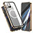 Funda Bumper Lujo Marco de Aluminio Espejo 360 Grados Carcasa con Mag-Safe Magnetic para Apple iPhone 13 Pro Oro