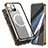 Funda Bumper Lujo Marco de Aluminio Espejo 360 Grados Carcasa con Mag-Safe Magnetic para Apple iPhone 14 Pro Max Oro