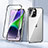 Funda Bumper Lujo Marco de Aluminio Espejo 360 Grados Carcasa LK1 para Apple iPhone 13 Plata