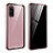 Funda Bumper Lujo Marco de Aluminio Espejo 360 Grados Carcasa LK2 para Samsung Galaxy S20 5G Oro Rosa