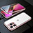 Funda Bumper Lujo Marco de Aluminio Espejo 360 Grados Carcasa M01 para Apple iPhone 13 Pro Max Oro Rosa