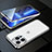 Funda Bumper Lujo Marco de Aluminio Espejo 360 Grados Carcasa M01 para Apple iPhone 13 Pro Max Plata