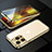 Funda Bumper Lujo Marco de Aluminio Espejo 360 Grados Carcasa M01 para Apple iPhone 13 Pro Oro