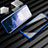 Funda Bumper Lujo Marco de Aluminio Espejo 360 Grados Carcasa M01 para OnePlus 7T Pro 5G Azul