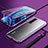 Funda Bumper Lujo Marco de Aluminio Espejo 360 Grados Carcasa M01 para Oppo Find X2 Pro Morado
