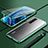 Funda Bumper Lujo Marco de Aluminio Espejo 360 Grados Carcasa M01 para Oppo Find X2 Pro Verde