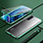 Funda Bumper Lujo Marco de Aluminio Espejo 360 Grados Carcasa M01 para Oppo Find X2 Verde