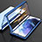 Funda Bumper Lujo Marco de Aluminio Espejo 360 Grados Carcasa M01 para Samsung Galaxy S22 5G Azul
