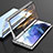 Funda Bumper Lujo Marco de Aluminio Espejo 360 Grados Carcasa M01 para Samsung Galaxy S22 Plus 5G Plata