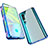 Funda Bumper Lujo Marco de Aluminio Espejo 360 Grados Carcasa M01 para Xiaomi Mi Note 10 Azul