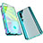 Funda Bumper Lujo Marco de Aluminio Espejo 360 Grados Carcasa M01 para Xiaomi Mi Note 10 Cian