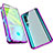 Funda Bumper Lujo Marco de Aluminio Espejo 360 Grados Carcasa M01 para Xiaomi Mi Note 10 Morado
