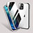 Funda Bumper Lujo Marco de Aluminio Espejo 360 Grados Carcasa M02 para Apple iPhone 13 Mini Plata
