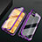 Funda Bumper Lujo Marco de Aluminio Espejo 360 Grados Carcasa M02 para Huawei P40 Lite Morado