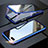Funda Bumper Lujo Marco de Aluminio Espejo 360 Grados Carcasa M02 para Oppo A12e Azul