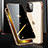 Funda Bumper Lujo Marco de Aluminio Espejo 360 Grados Carcasa M03 para Apple iPhone 13 Pro Max Oro