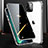 Funda Bumper Lujo Marco de Aluminio Espejo 360 Grados Carcasa M03 para Apple iPhone 13 Pro Max Plata