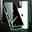 Funda Bumper Lujo Marco de Aluminio Espejo 360 Grados Carcasa M03 para Apple iPhone 14 Pro Verde