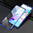 Funda Bumper Lujo Marco de Aluminio Espejo 360 Grados Carcasa M04 para Oppo A11X Azul