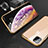 Funda Bumper Lujo Marco de Aluminio Espejo 360 Grados Carcasa M06 para Apple iPhone 11 Pro Oro