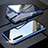 Funda Bumper Lujo Marco de Aluminio Espejo 360 Grados Carcasa M06 para Oppo K5 Azul