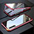 Funda Bumper Lujo Marco de Aluminio Espejo 360 Grados Carcasa M06 para Oppo K5 Rojo