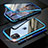 Funda Bumper Lujo Marco de Aluminio Espejo 360 Grados Carcasa M07 para Apple iPhone 11 Azul Cielo