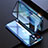 Funda Bumper Lujo Marco de Aluminio Espejo 360 Grados Carcasa M08 para Apple iPhone 13 Mini Azul