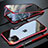 Funda Bumper Lujo Marco de Aluminio Espejo 360 Grados Carcasa M10 para Apple iPhone 11 Pro Max Rojo