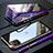 Funda Bumper Lujo Marco de Aluminio Espejo 360 Grados Carcasa M12 para Apple iPhone 11 Pro Max Morado