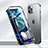 Funda Bumper Lujo Marco de Aluminio Espejo 360 Grados Carcasa N01 para Apple iPhone 12 Pro Max Negro