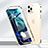 Funda Bumper Lujo Marco de Aluminio Espejo 360 Grados Carcasa N01 para Apple iPhone 12 Pro Max Oro