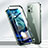 Funda Bumper Lujo Marco de Aluminio Espejo 360 Grados Carcasa N01 para Apple iPhone 12 Pro Max Verde