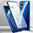 Funda Bumper Lujo Marco de Aluminio Espejo 360 Grados Carcasa P01 para OnePlus Nord N300 5G Azul
