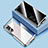 Funda Bumper Lujo Marco de Aluminio Espejo 360 Grados Carcasa P02 para Samsung Galaxy Z Fold3 5G Plata