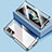 Funda Bumper Lujo Marco de Aluminio Espejo 360 Grados Carcasa P03 para Samsung Galaxy Z Fold4 5G Plata