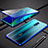 Funda Bumper Lujo Marco de Aluminio Espejo 360 Grados Carcasa para Realme X Azul
